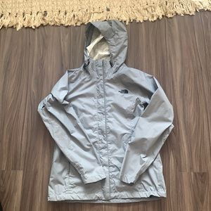 Waterproof Grey North Face Rain and Windbreaker